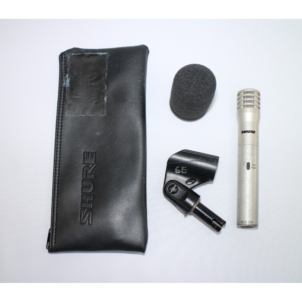 Shure KSM109 Condenser Microphone Cardioid XLR w/ Clip & Case Tested